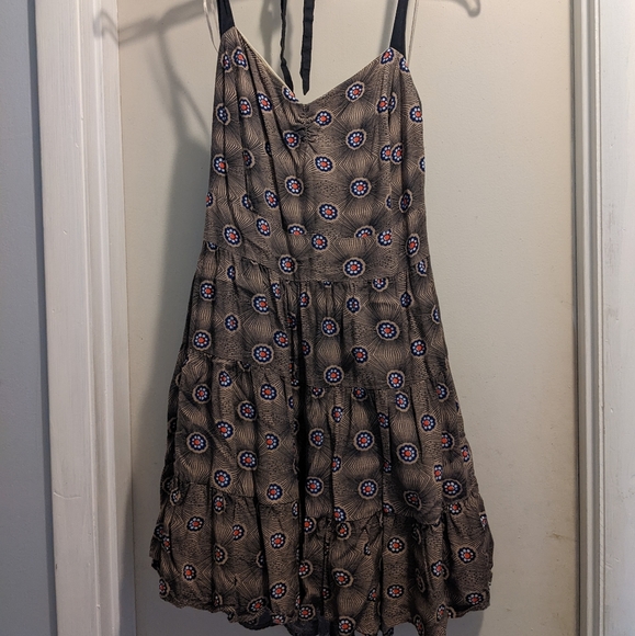 Free People Mosaic Floral Tiered Halter Dress - Size 8 - Picture 2 of 6